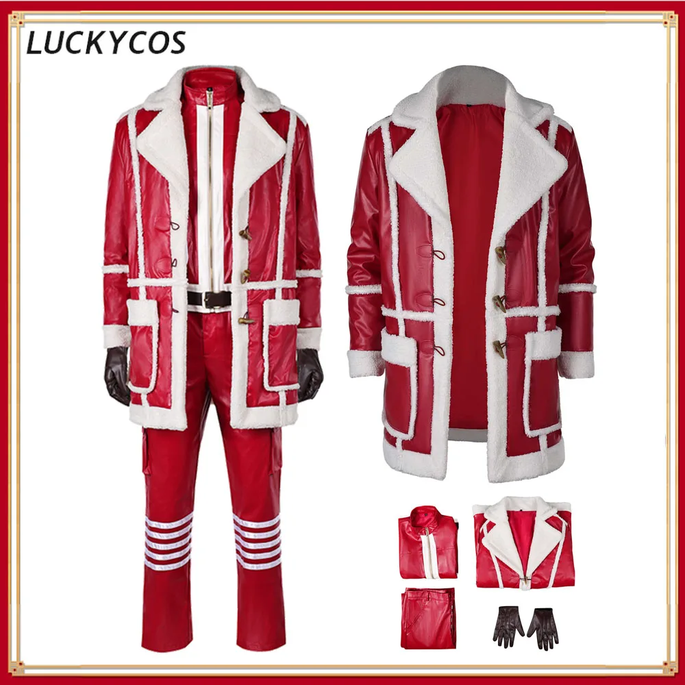 Adulto hombres Nick Cosplay Navidad chaqueta de cuero abrigo pantalones traje película rojo juego de rol un uniforme fiesta de Carnaval de Halloween