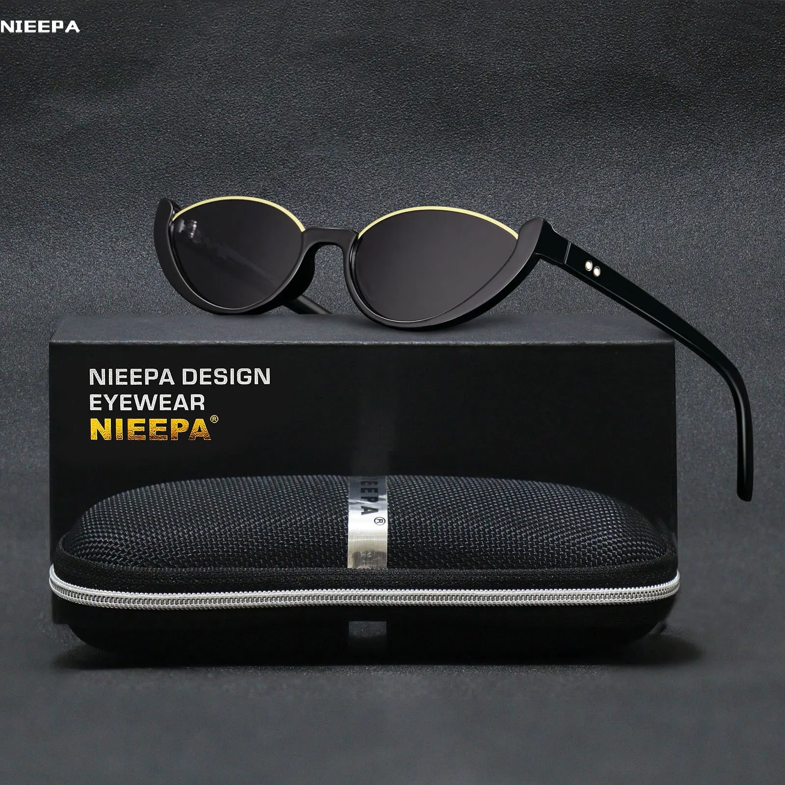 キャットアイサングラス女性用スモールフレームセミリムレスレトロヴィンテージグラデーションアイウェアファッションリベットuv400保護シェード