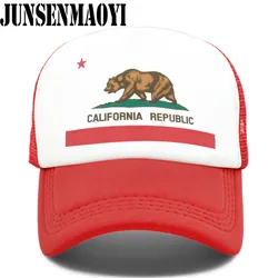 California Trucker Cap Men Women Bear California Republic Flag Cap  Funny Hip Hop Hat Cap Cool Summer Mesh Cap Adult  Kids Kid