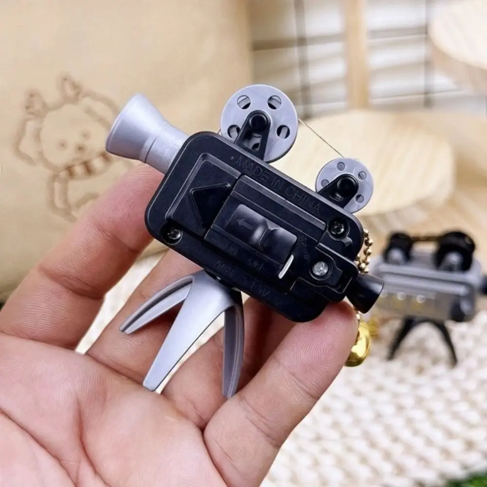 Novelty Plastic Miniature Retro Movie Projectors Miniature Portable Hand Cranked Projection Keyring Birthday Gift