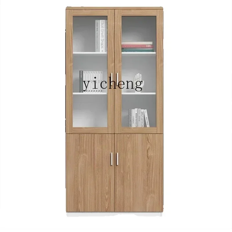 XL File Cabinet Office Storage Wooden Bookcase Glass Door