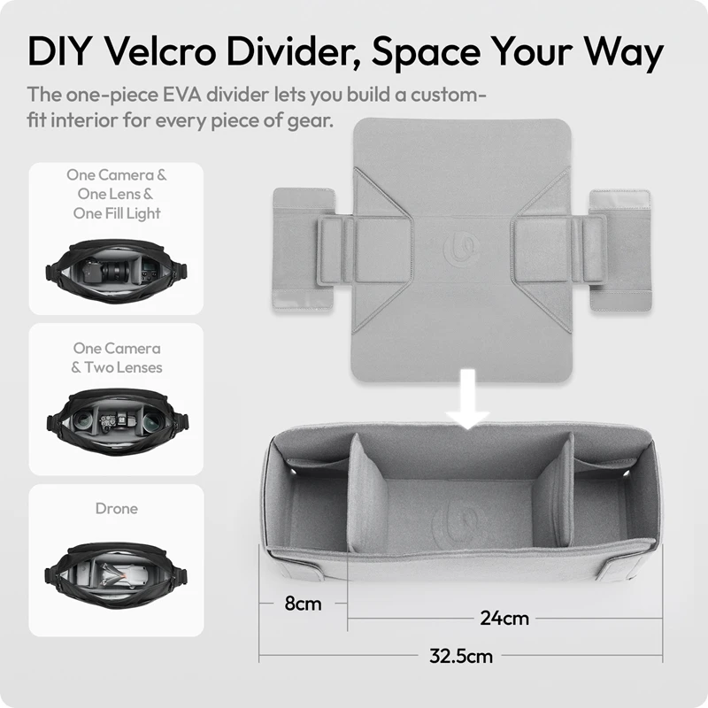 Ulanzi U023 13L Urban Daily Shoulder Bag for Canon Nikon Sony Camera DSLR Smartphone Lens Photography Camera Bag for Outdoor