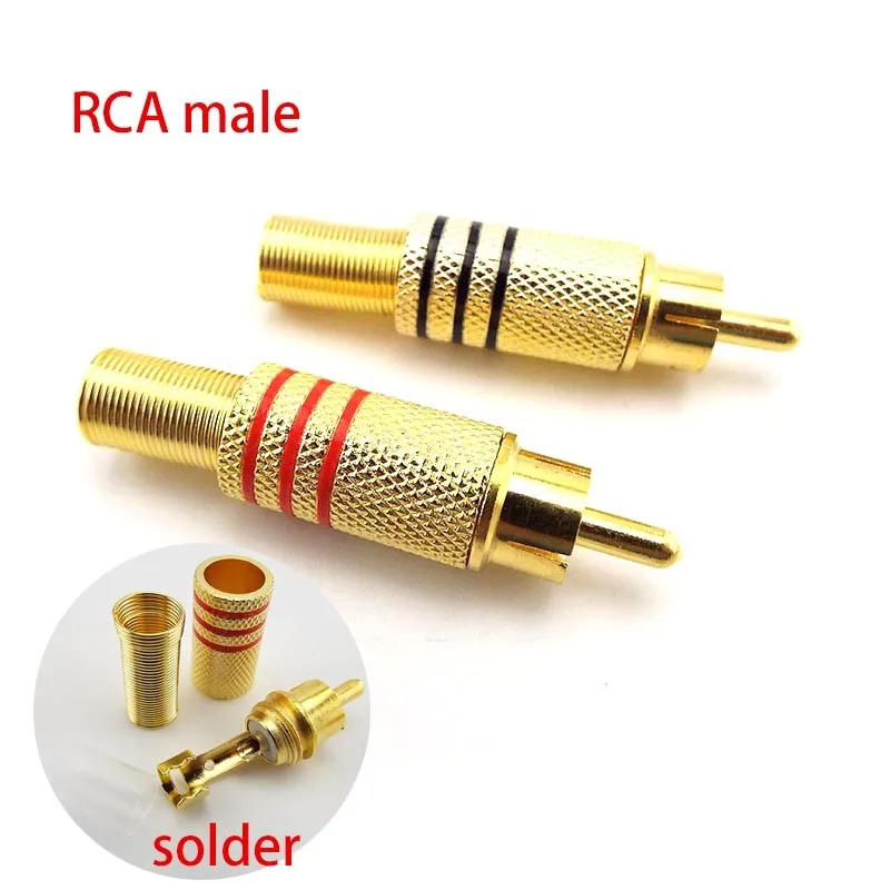 Gold Plated RCA Connectors Male OR Female Plug Adapter Solder Type for Audio Cable Plug Adapters Video CCTV  AV plug Camera D6