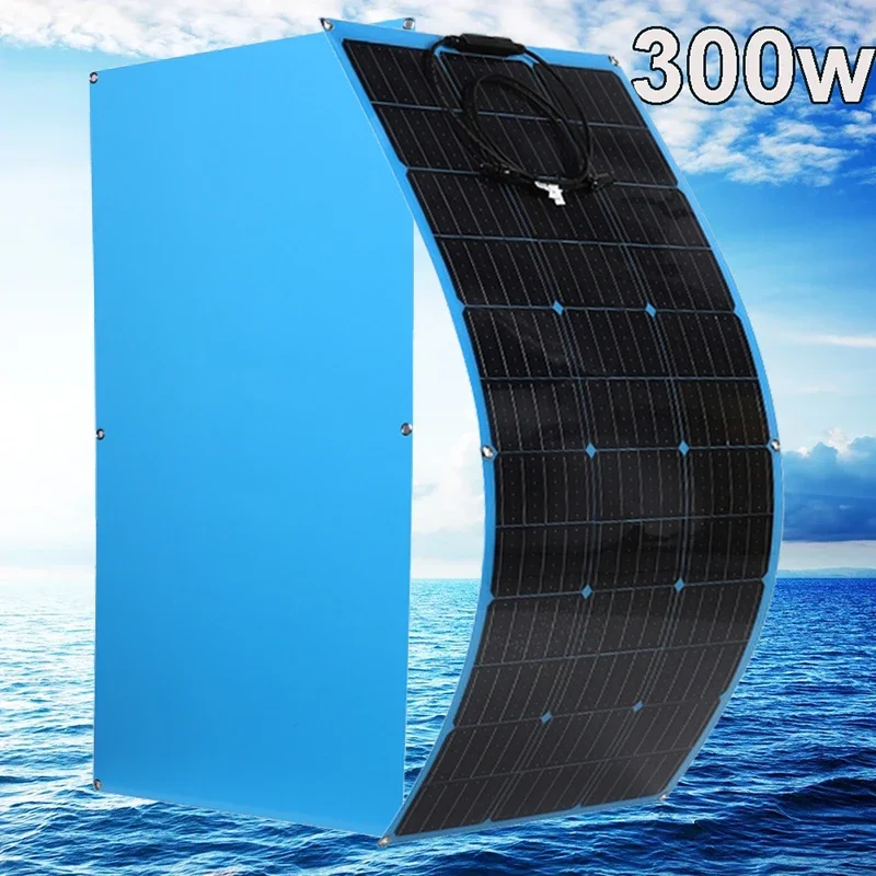 

12V Battery Charger Upgrade Photovoltaic Panel Kit 100W 200W Flexible Solar Panel for Outdoor Camper Yacht Home Car RV Travel