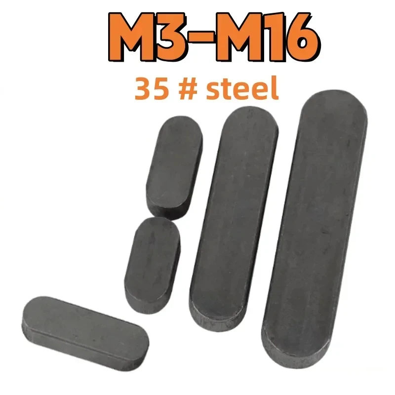 M3 M4 M5 M6 M8 M10 M12 M14 M16 A Type Parallel Flat Key 35# Steel Drive Shaft Keyway Fastener Shaft Pin