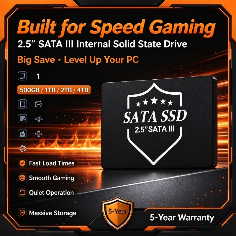 New High Speed SATA 3 2.5 Inch 2TB 4TB Hard Drive Disk Internal Solid State Drive 500GB 1TB For Desktop Laptop Gaming PCs.
