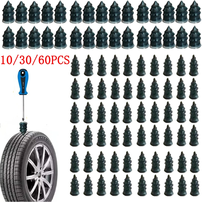 60PCS Vacuum Tyre Repair Nails for Car Trucks Motorcycle Scooter Bike Tire Puncture Repair Tubeless Auto Tires Repair Tools