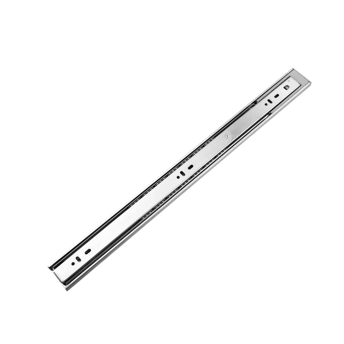 2Pcs Double Spring Drawer Slides High Grade Steel Telescopic Sliding Rails 18 Inches 3 Sections Mute Ball Bearing Track Cabinet