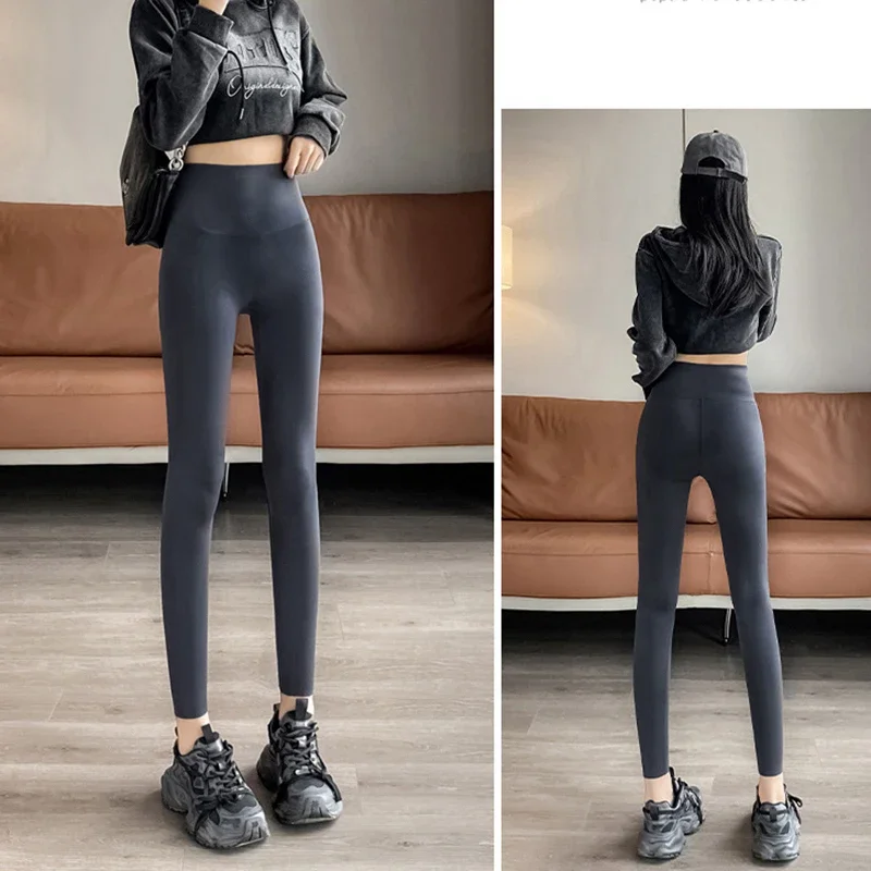 Winter High Autumn Waist Plush Leggings Woman Tummy Control Fleece Lined Warm Shark Pants Women Workout Running Tights Pants