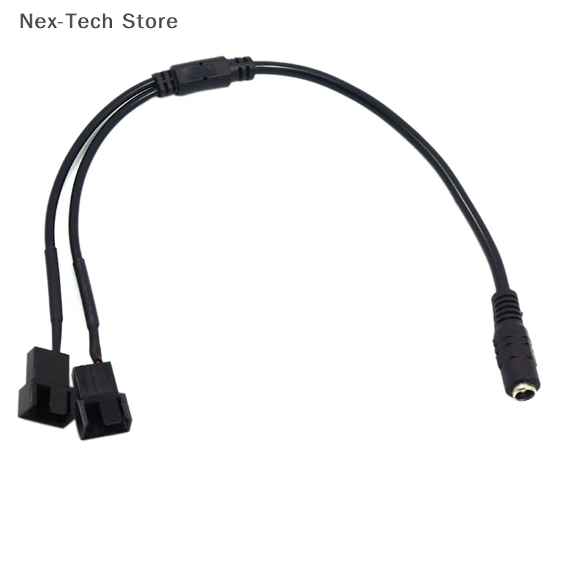 1Pcs 12V 4 Pin 2 Way Power Adapter Cable DC 5521 To 4Pin PWM Computer PC Router Fan