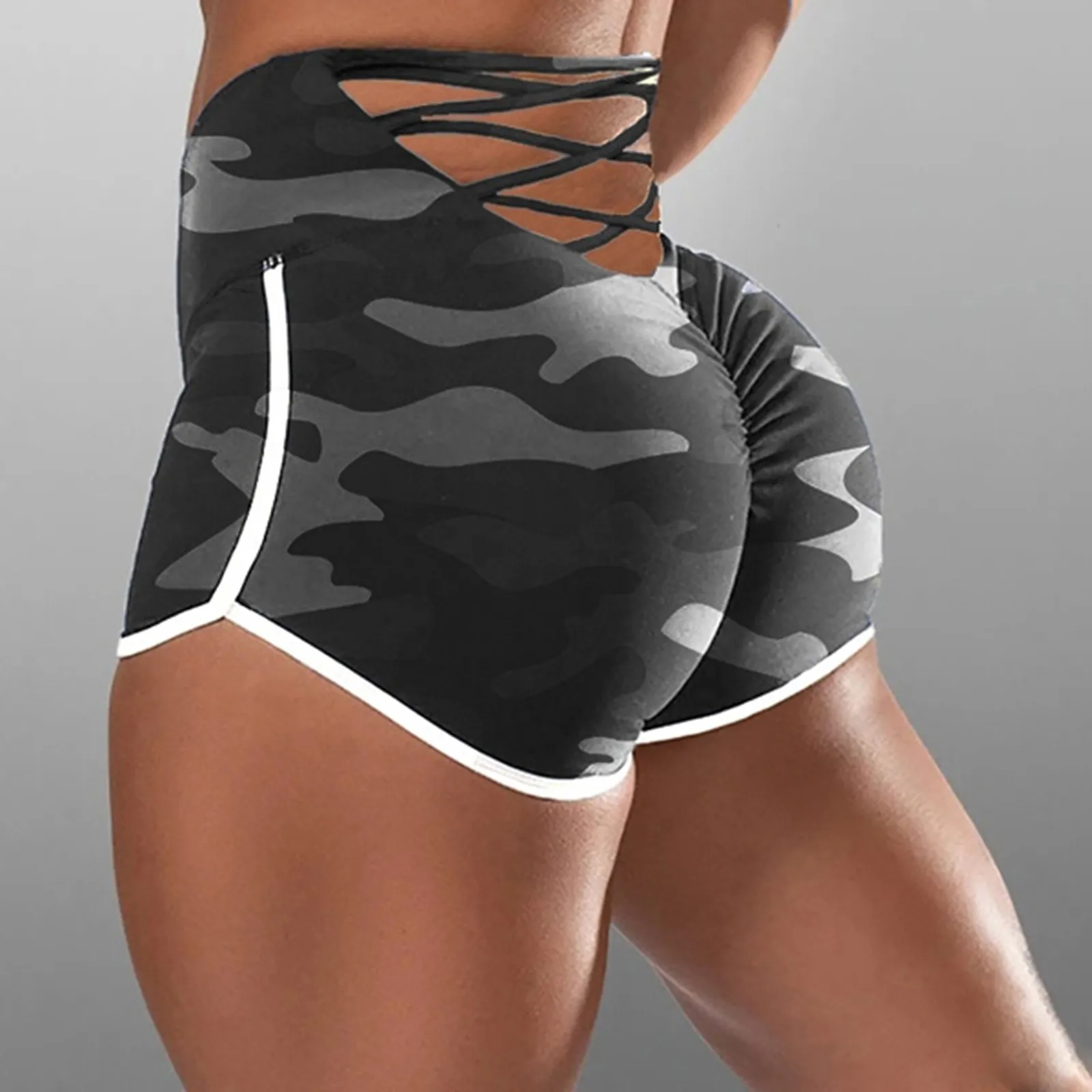 

Women Camouflage Print Sexy Bandage High Waist Biker Booty Shorts Push Up Slip Mini Hot Short Pants Spring Summer Mujer Cortos