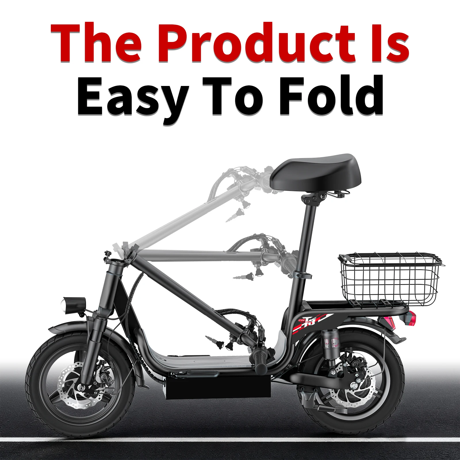 US Stock CE Certified Urban Grocery Runner T3 Model 500W Electric Scooter Seat Rear Basket 150kg Capacity for Supermarket Use