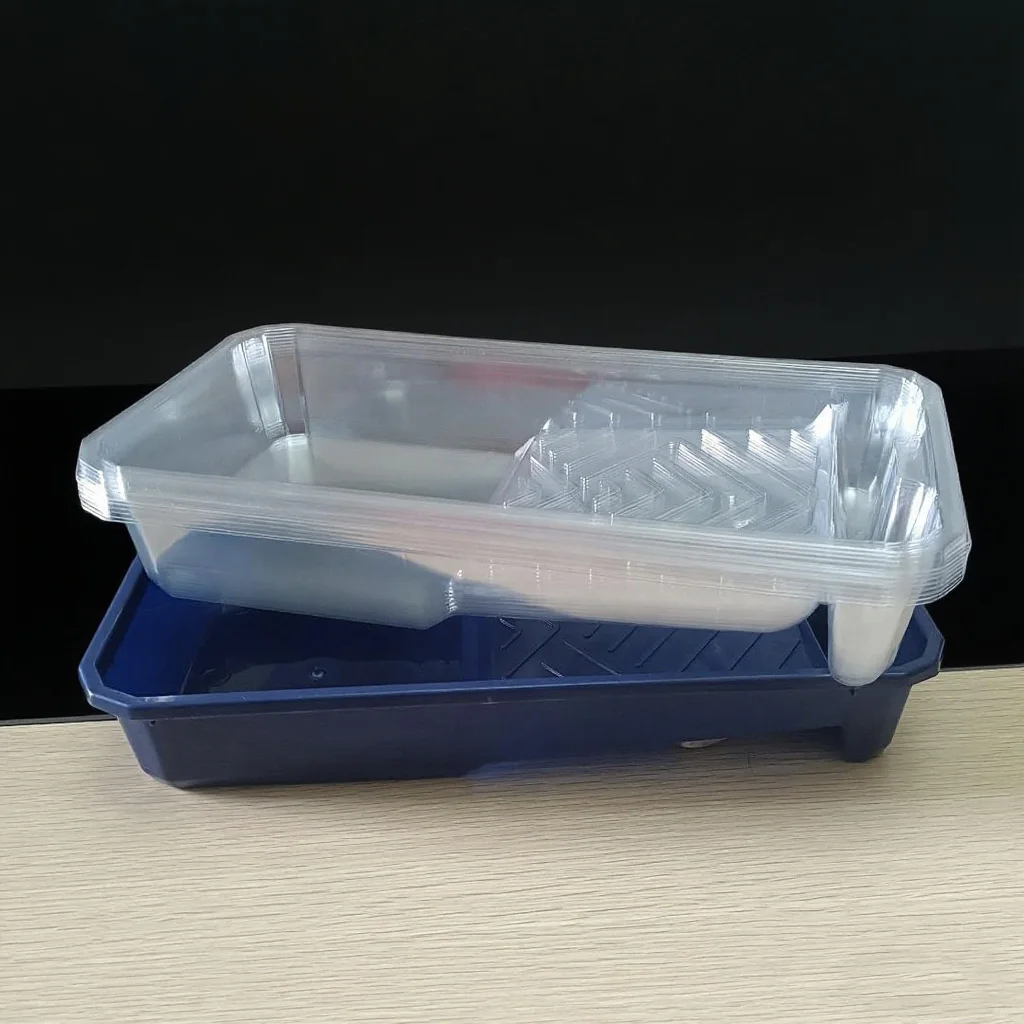 11-Piece 4-Inch Paint Tray Set with 1 Plastic Inch Paint Tray And 10 Transparent Pad Trays for DIY Small Area Painting