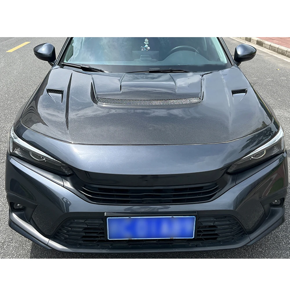 Carbon Fiber Front Engine Bonnet Vented Hood For Honda Civic 11th FE1_FL12021 2022 2023 2024 high quality