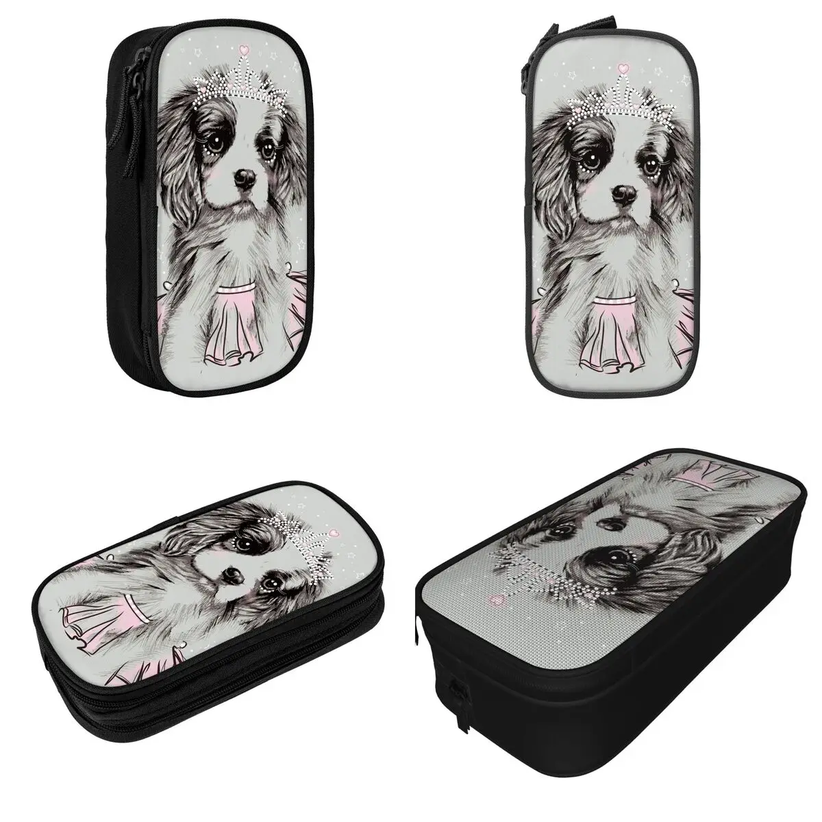 Cavalier King Charles Spaniel Dog Pencil Case Gift for Animal Dogs Lover Pencil Box Pen Student Bag Students School Stationery