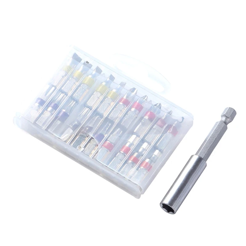 

Multiple Head Screwdriver Bit Stainless Steel 1/4Inch Hexagonal Shank Slot Impact Driver Bit Set