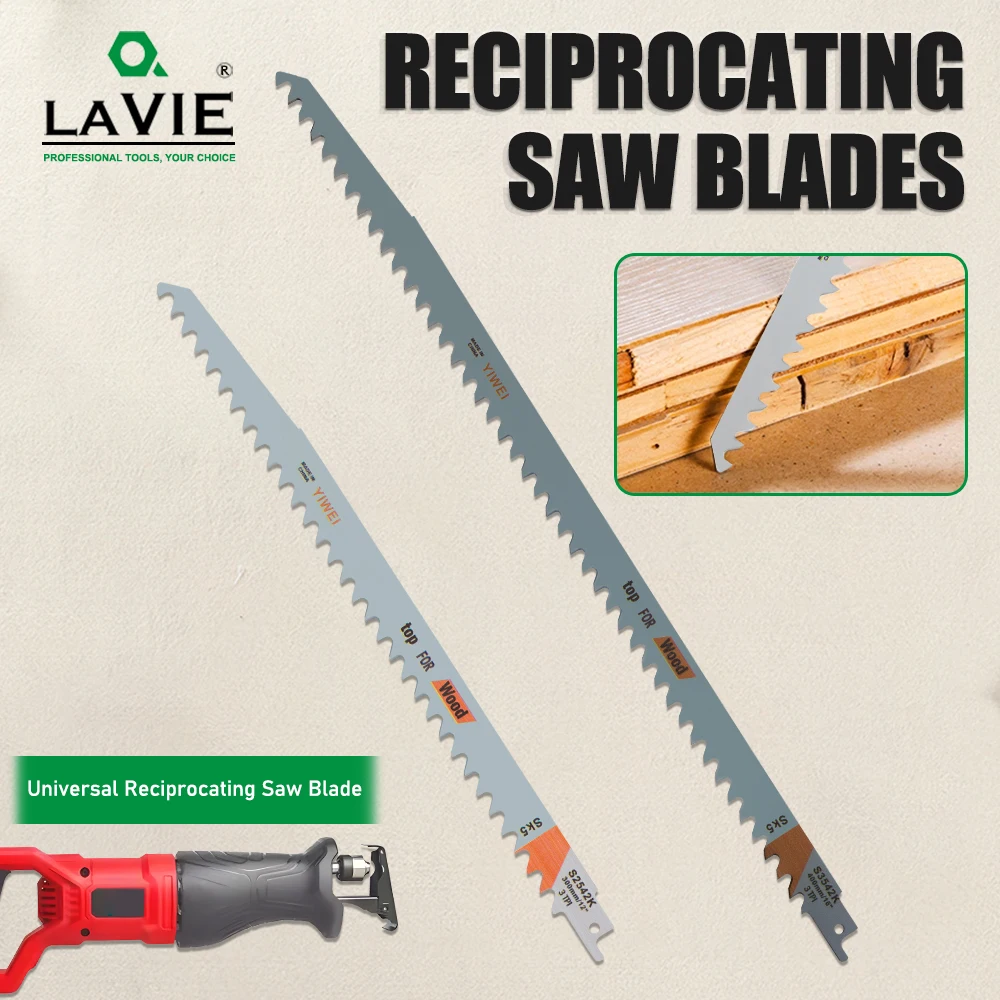 LAVIE 1pc Reciprocating Jig Saw Blades S3542 S2542 Saw Blade For Cutting Wood Metal Renovator Power Tools Accessories JIG01T2B