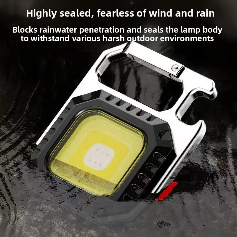 COB LED 키체인 손전등 미니 휴대용 자석형 초강력 토치 USB 캠핑 랜턴 야외 EDC 라이트 하이킹 낚시용