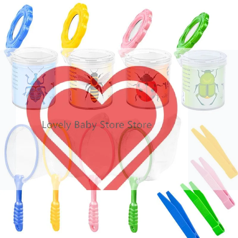

【BS】3Pcs Outdoor Exploration Children's Insect Observation Box Tadpole Insect Collection Box Clip Catching Butterfly Feeding Box
