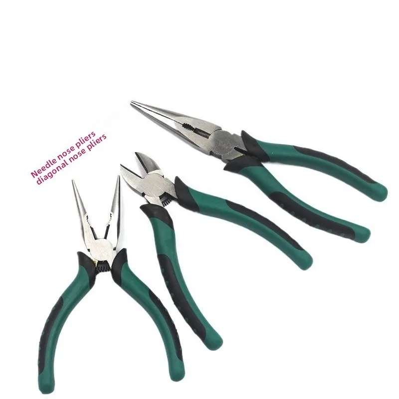 3Pcs Pliers Set, Combination Long Nose Diagonal Cutting Pliers for Repair