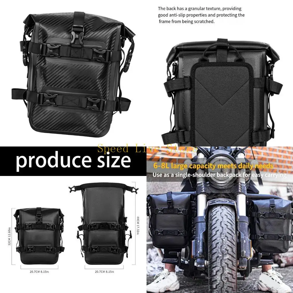 547C Large Capacity Motorcycle Side Bag With Quick Release Straps And Broad Compatibility