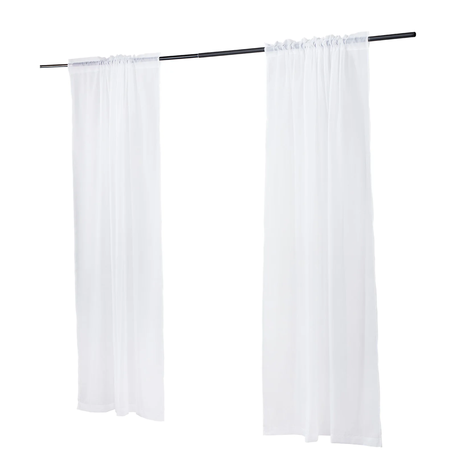 

2 Sets of Solid Color Curtains, 52inch Width X 84inch Length, 2 Curtain Rod Pockets, Polyester Fiber Material