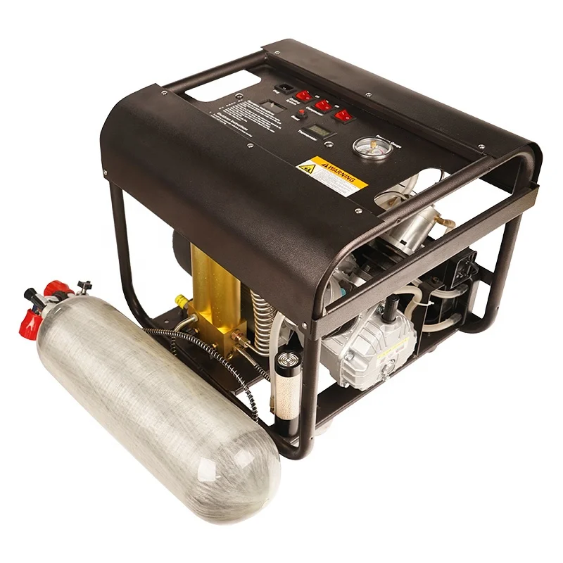 Factory Double-cylinder Auto Stop 4500psi 300bar 30mpa Oil-water Separator Breathing Diving Electric  Air Compressor