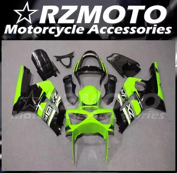 

4 подарка, новый комплект обтекателей из АБС-пластика, подходит для KAWASAKI ZX-6R 2003 2004 636 03 04, комплект кузова на заказ, зеленый, черный