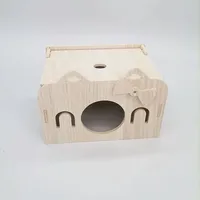 Hamster Nest Escape Room can be peeped into, Golden Bear Wooden Small House Sleeping Nest Hamster Landscape Toy Supplies