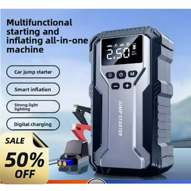 

for Car Jump Starter Power Bank with Air Compressor Emergency Battery Booster for Vehicles