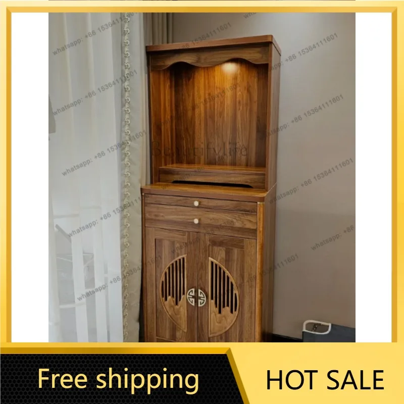 YJ Buddhist shrine offering table Shrine God of Wealth offering table Incense table New Chinese vertical cabinet