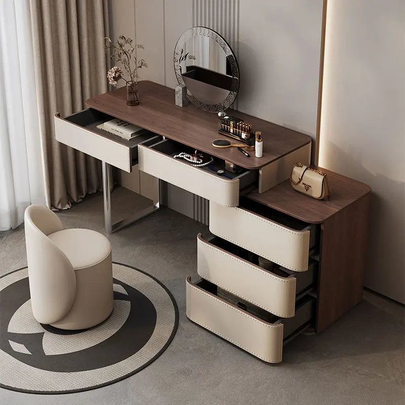 Modern Mirror Dressing Table Nordic Women Drawer Mirrors Dressers Princess Modern Coiffeuse De Chambre Bedroom Furniture