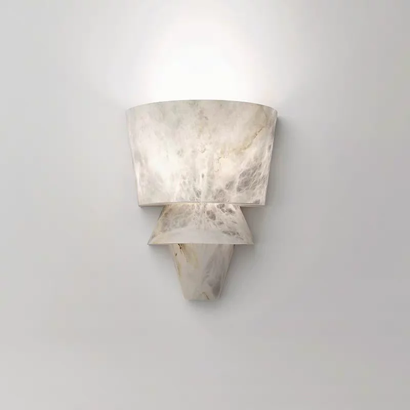 Italian Art Deco Real Marble Wall Light G4 Bulb Home Deco Sconce For Hall Villa Dining Room Parlor Bedroom Lighting Fixtures