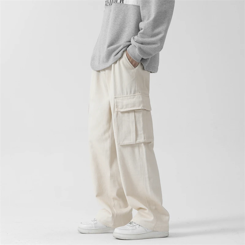 

Side Pockets Cargo Pants Street Style Men 2022 Pants Casual Harajuku Streetwear Sweatpant Male Pants Baggy Black Grey Khaki 3XL