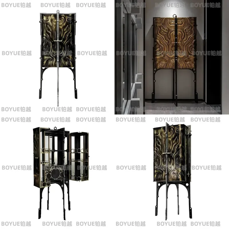 Luxury Wine Cabinet Modern Art Display Locker Light Luxury Sideboard for Living Room Dining Area High End Home Storage