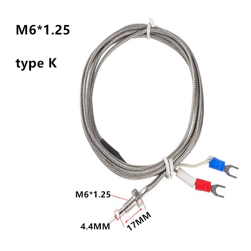 Máquina de anillado de bordes, Sensor de alambre termopar, sonda de Control de temperatura tipo K, M6 x 1,25, M8 x 1,25, WRNT-02 para carpintería