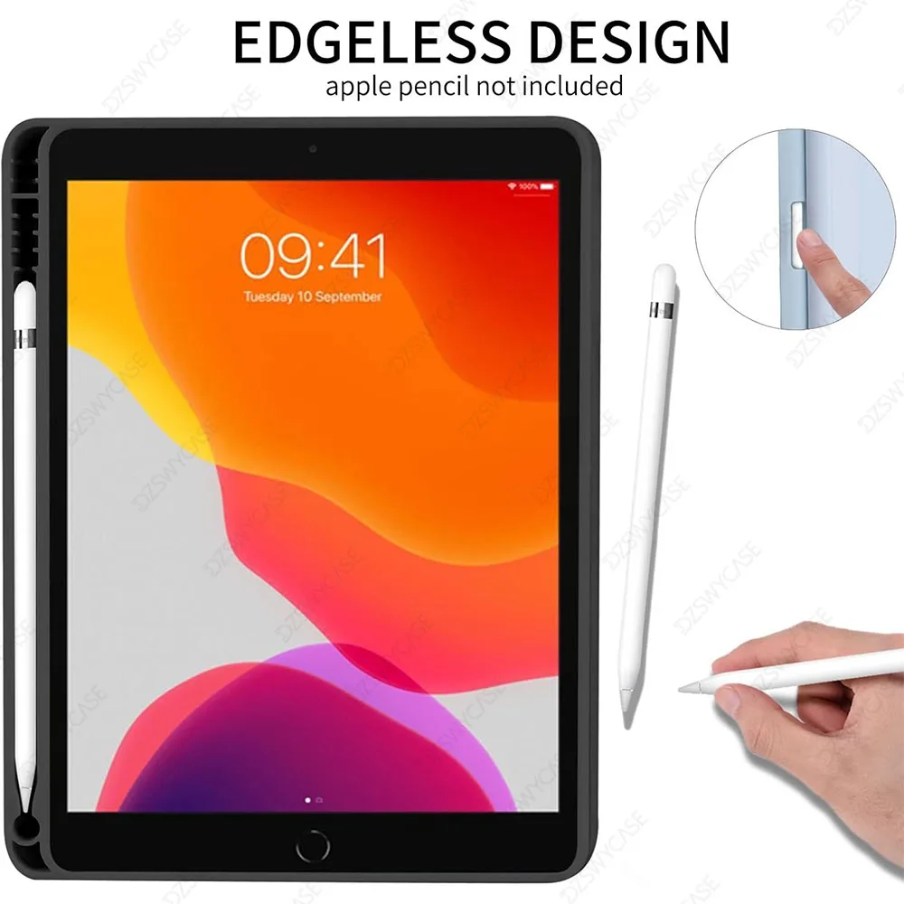 متوافق مع iPad 9.7 بوصة 6th/5th/Air 9.7 Generation 2018/2017 غطاء حماية مع حامل قلم رصاص، مع النوم/الاستيقاظ التلقائي