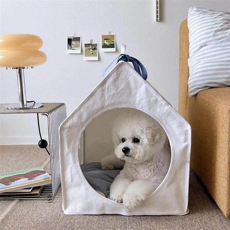 Solid Color Four-season Universal Cat Litter Dog Removable and Washable Tent Semi-closed