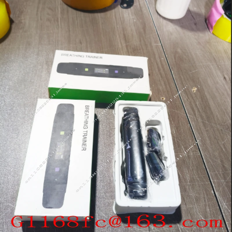The Latest Breath Maximum Spirometer Breathing Trainer with 3 Pairs of Reusable Mouthparts  Support Application Control - Black