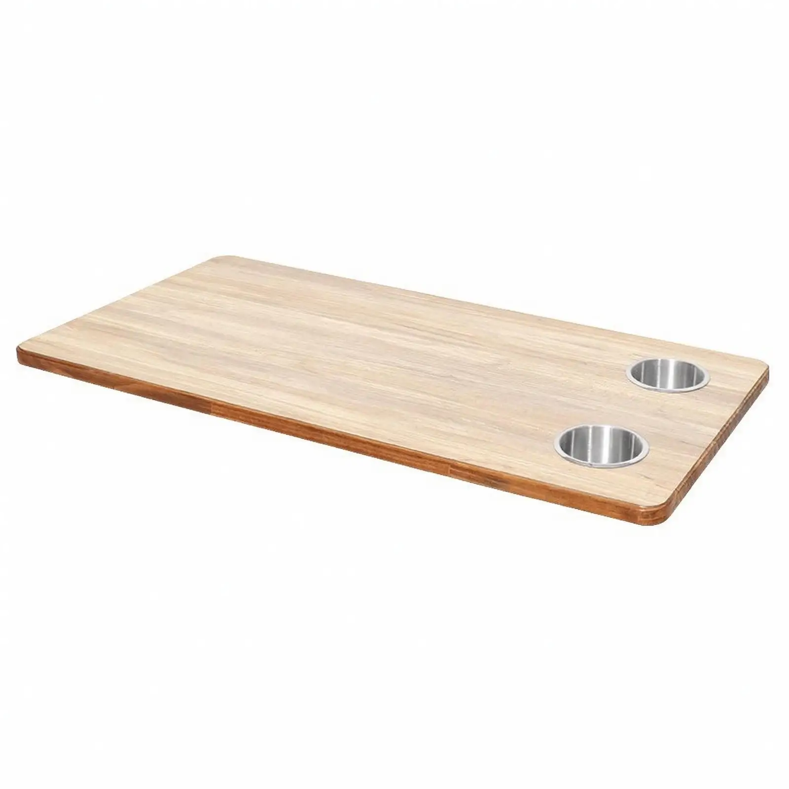Tabletop with Cup Holders Compact Wooden Table Board TV Tray with Cup Holder Slim Stable for Campers, RV Interior