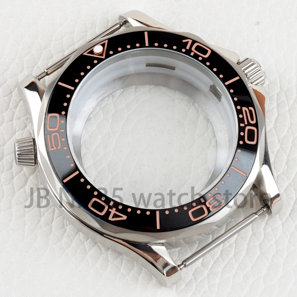 41mm Silver NH35 Watch Case Stainless Steel Fit Seiko NH35 NH36 Automatic Movement 31mm Dial Seamaster 300 Case Watch Parts image 3