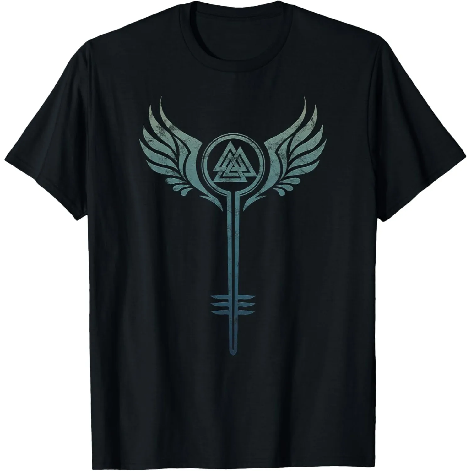 

Valkyrie Symbol Viking T-Shirt Men Graphic Tee Crew Neck Short Sleeve Cotton