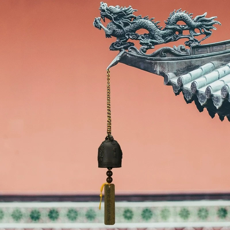 Handwoven Vintage Brass Bell Tibetan Bonri Wind Chime Home Garden Hanging Ornament