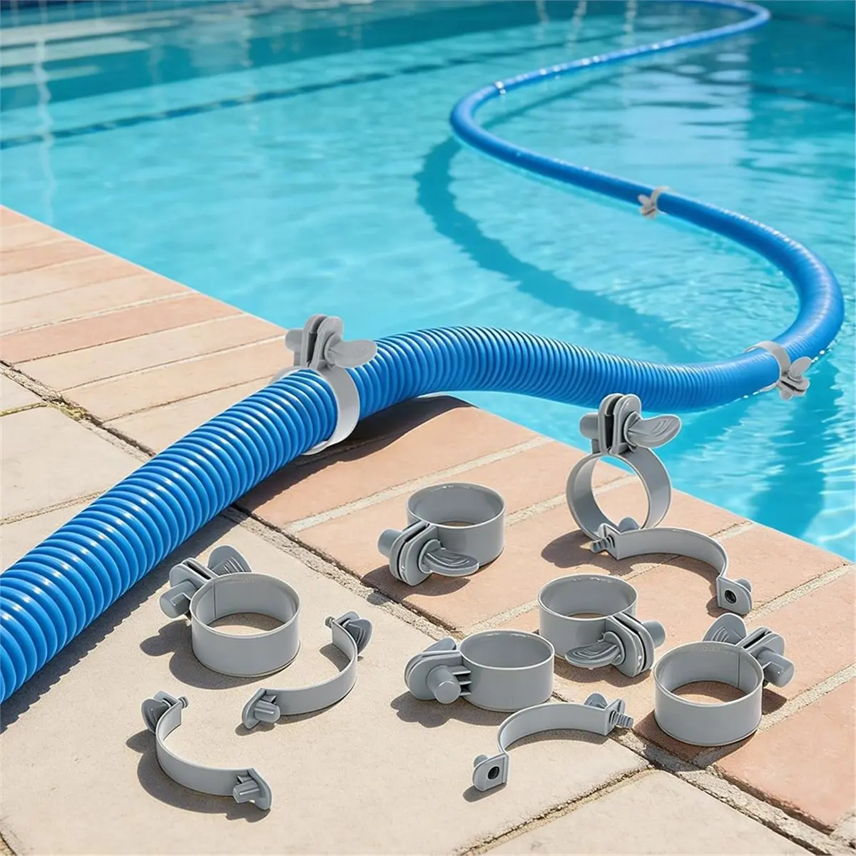 STOCK- 16 Pcs Adjustable Plastic Hose Clamps 1.25