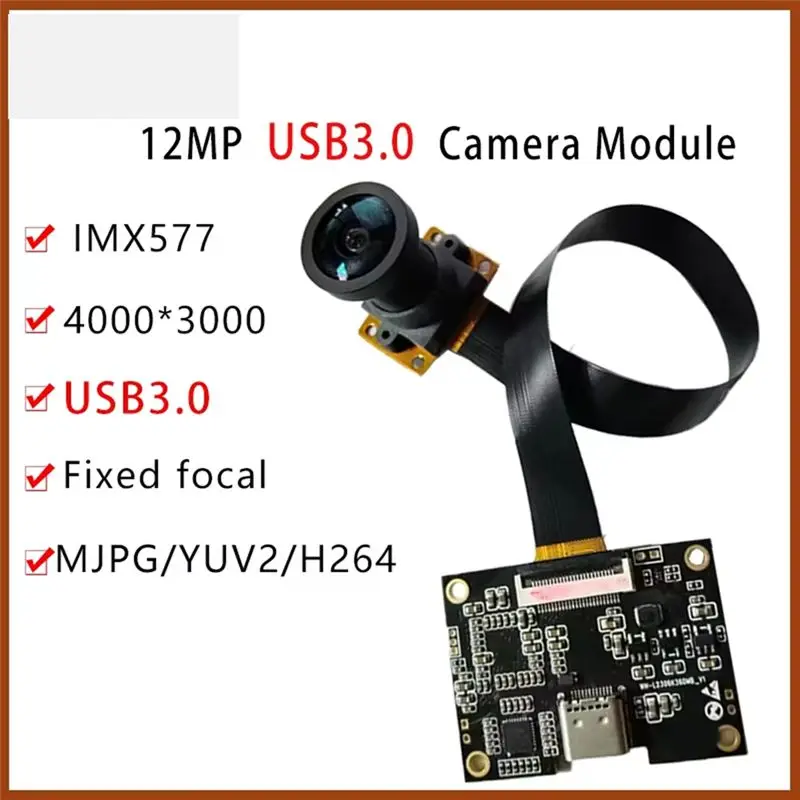 M01K IMX577 FF 4K 12MP HD USB3.0 FPC Camera Module With Motherboard For Machine Vision Product Vision