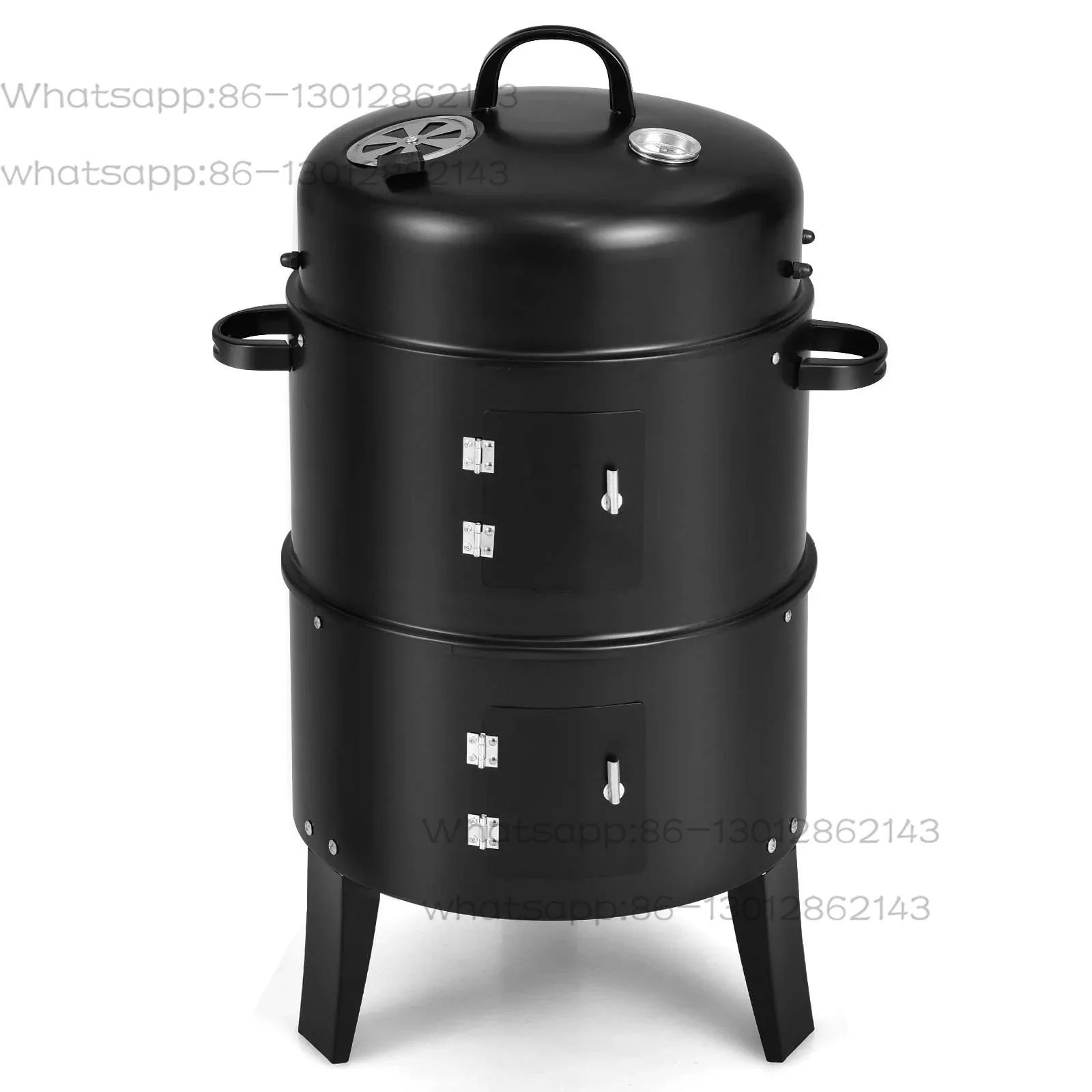 3-In-1 Smoked Round Outdoor Garden Barbecue Firewood Fire Cross-border Portable Carbon Grill