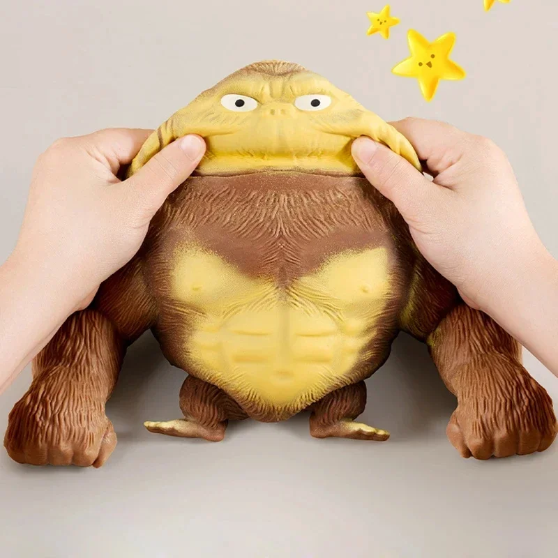 Cute Gorilla Figurines Humorous Expression Monkey Statues Stretchable Squeeze Animal Figure Office Ornament Home Decoration