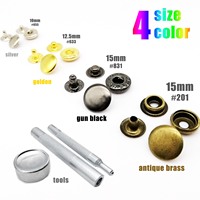 25sets #655 #633 #831 #201 Metal No Sewing Snap Fastener Button Press Popper Stud Leather Bag Clothes Jacket Repair Rivet DIY