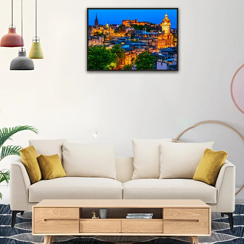 1000 Teile 70 x 50 cm großes Schottland-Puzzle von Edinburgh – historische Stadtbildkunst für Erwachsene, Heimwanddekoration und Reisegeschenk