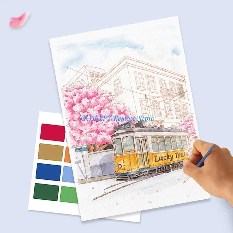4 листа портативная акварельная живопись книга граффити книжка-раскраска для детей